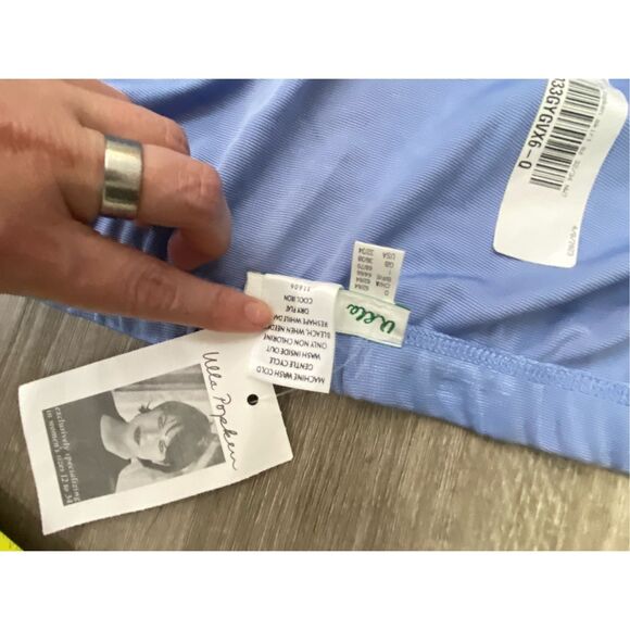 ULLA Popken NWD Matte Slinky Skirt in Powder Blue, Size 32/34 - Picture 9 of 11